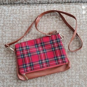 Christmas Tartan Plaid Small Crossbody